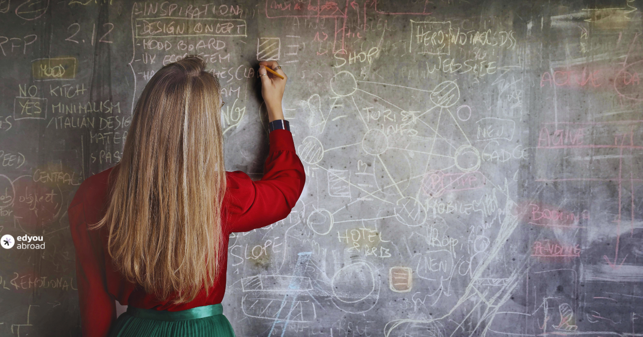 Economics Photo by Andrea Piacquadio: https://www.pexels.com/photo/woman-in-red-long-sleeve-writing-on-chalk-board-3769714/